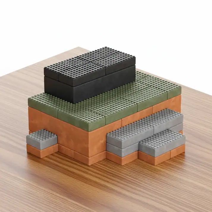 Etagere für Klemmbausteine